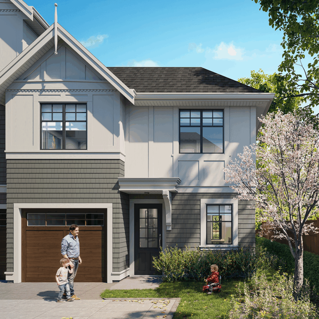 Townhome Unit with Family in Front