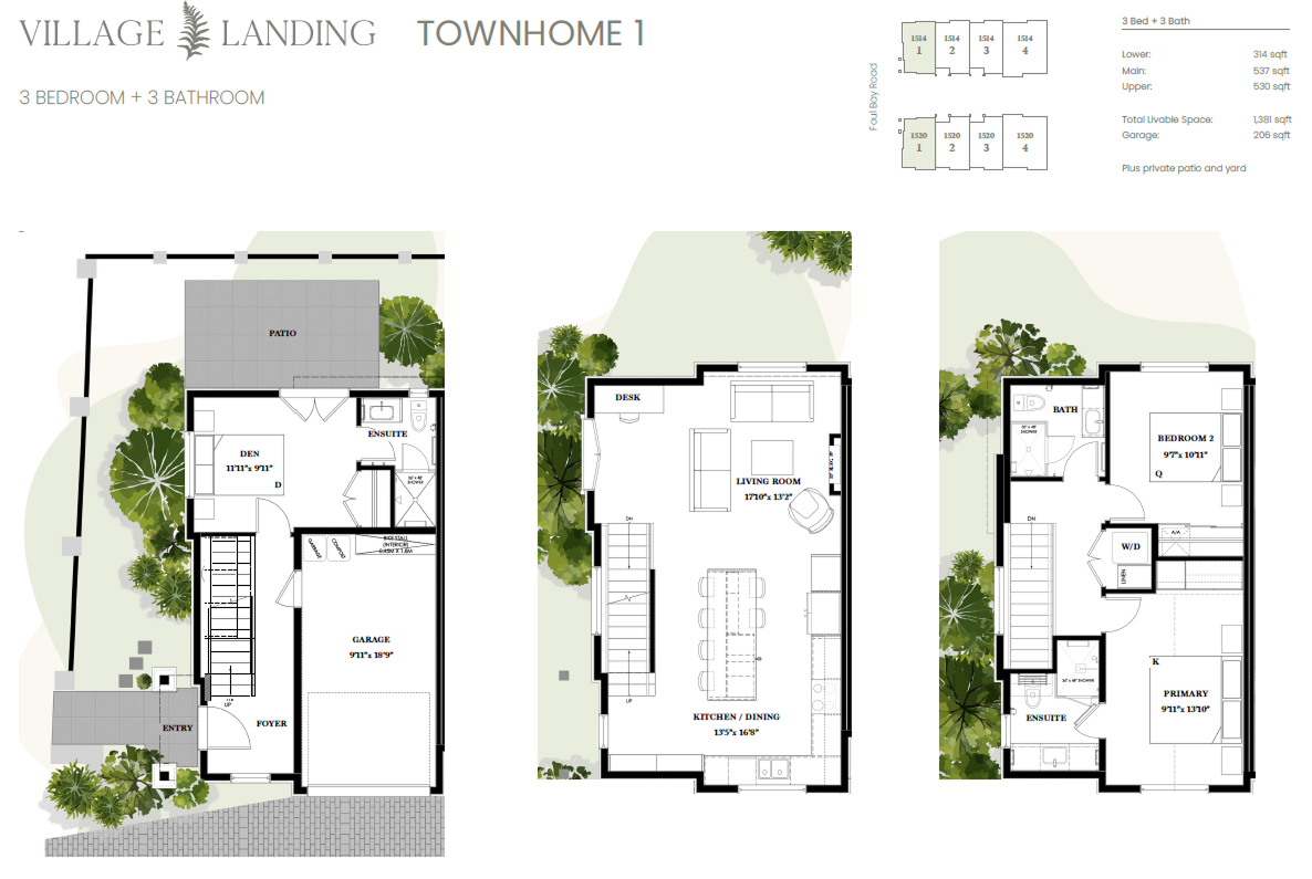 Townhomes 1 Floorplans
