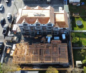 Aerial view of construction