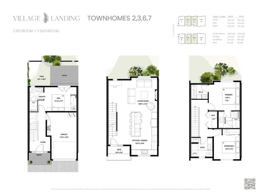Floorplans for townhomes 2,3,6,7